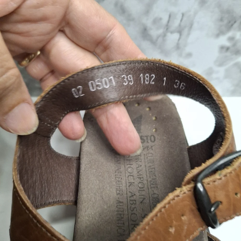 Mephisto Altina Sandals Womens 36 EUR 5.5 /6 US Brown Leather Buckle Comfort - Picture 11 of 15